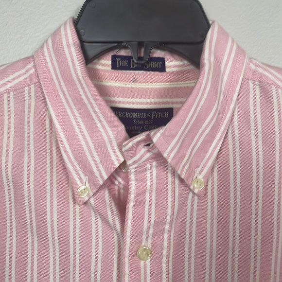 ABERCROMBIE & FITCH The Big Shirt Long-Sleeve Button-Down Pink Men’s Size L - Picture 2 of 7